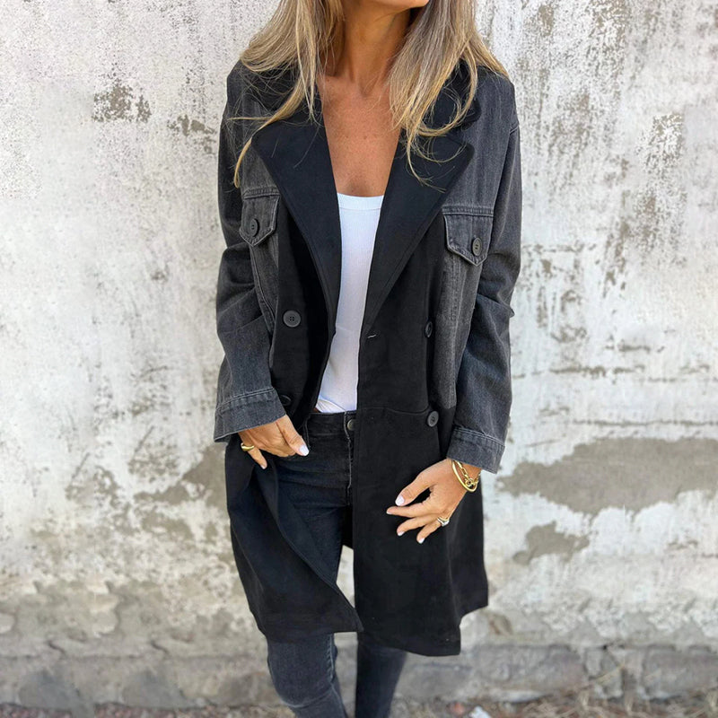 Natalia™ - Elegancki i Uniwersalny Trench Denim