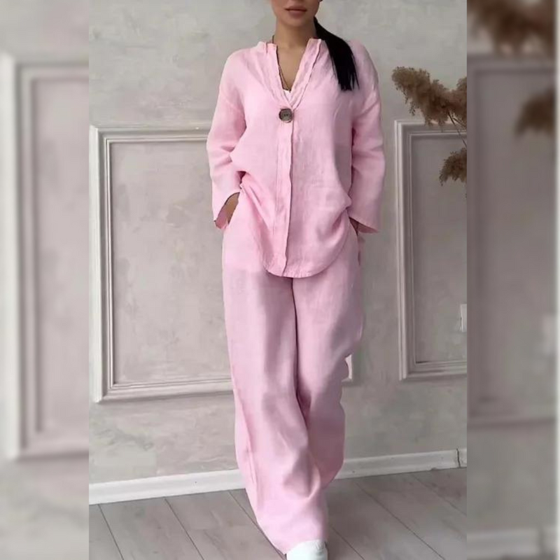 Natalia™ - Komfortowy Letni Zestaw z Lnu