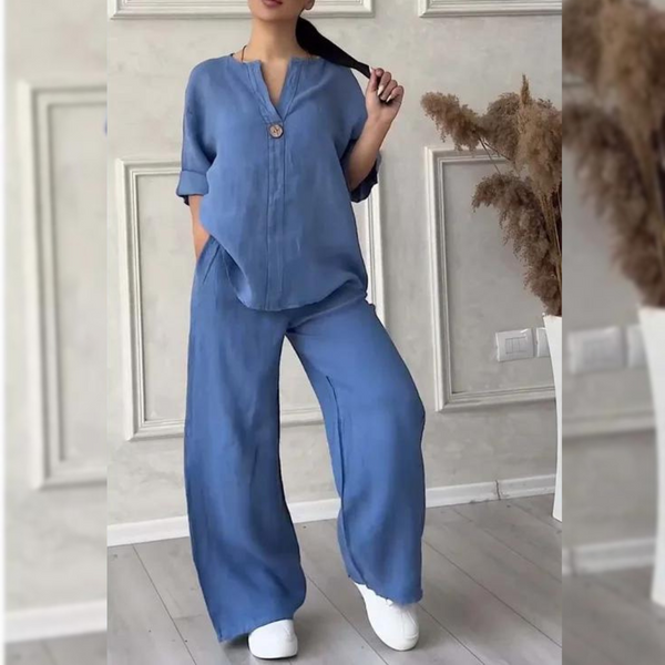 Natalia™ - Komfortowy Letni Zestaw z Lnu