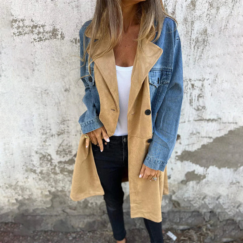 Natalia™ - Elegancki i Uniwersalny Trench Denim