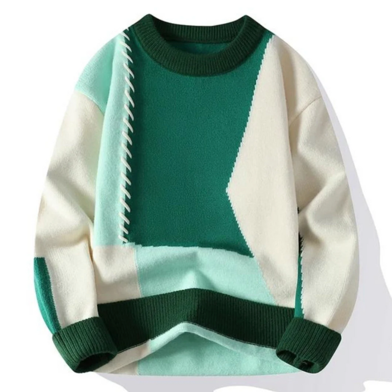Paulina™ - Stylowy Sweter Patchworkowy z Wełny