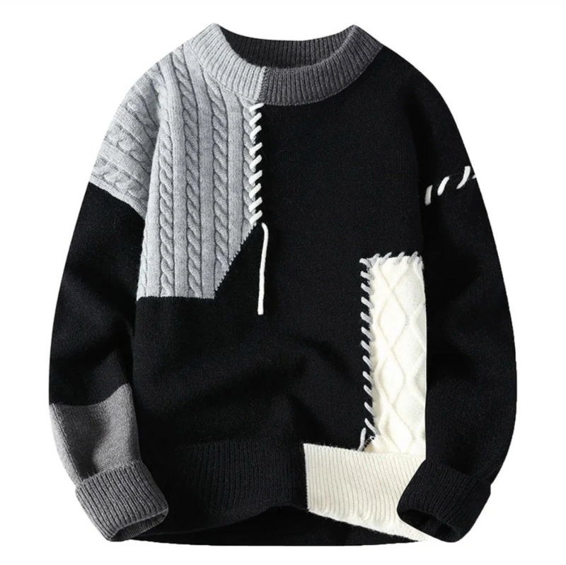 Paulina™ - Stylowy Sweter Patchworkowy z Wełny